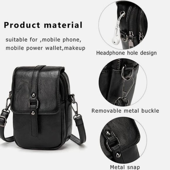 Vintage Crossbody Small Messenger Shoulder Phone Bag Cash Handbag Purse Wallet - Picture 3 of 5